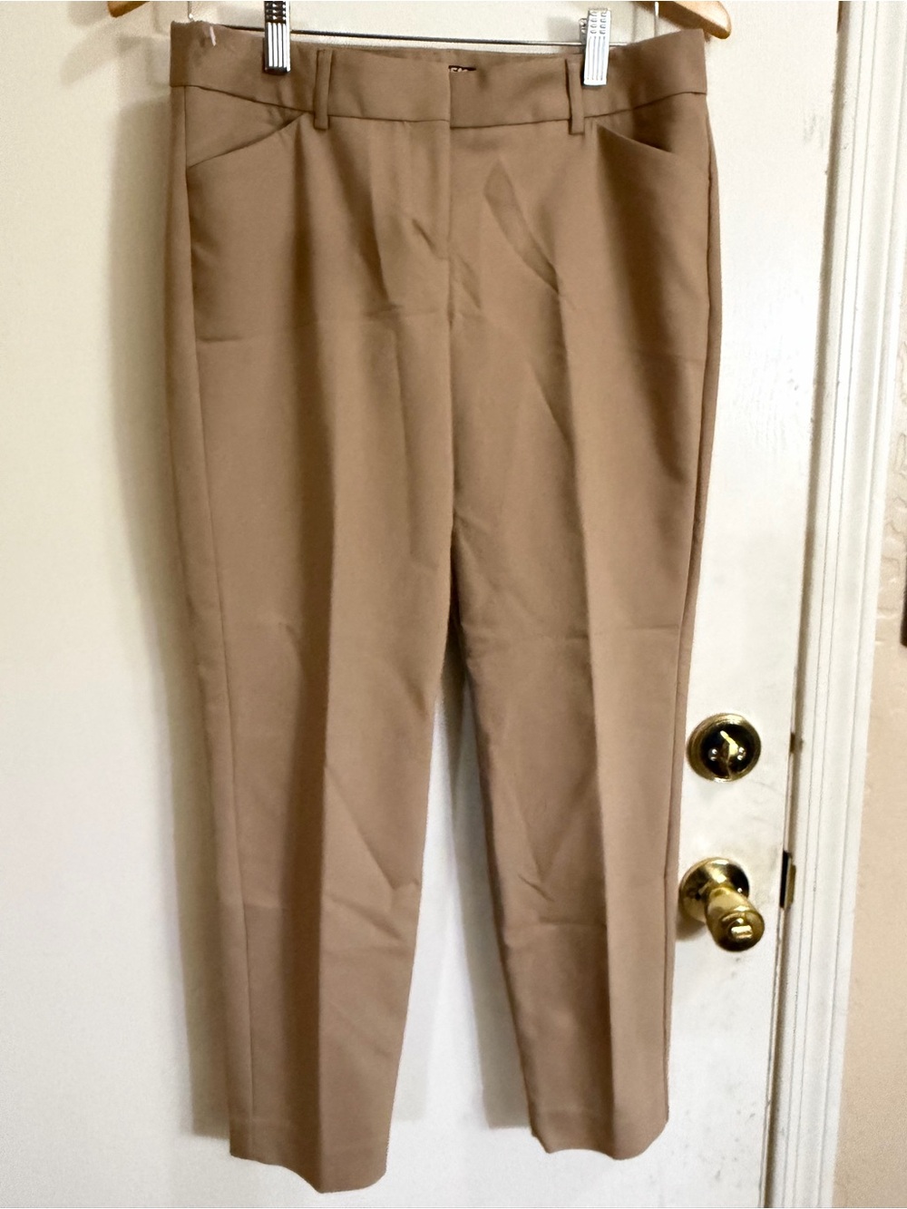 Express Editor Classic Women's Tailored Ankle Pants in Khaki. Size 6R (154)